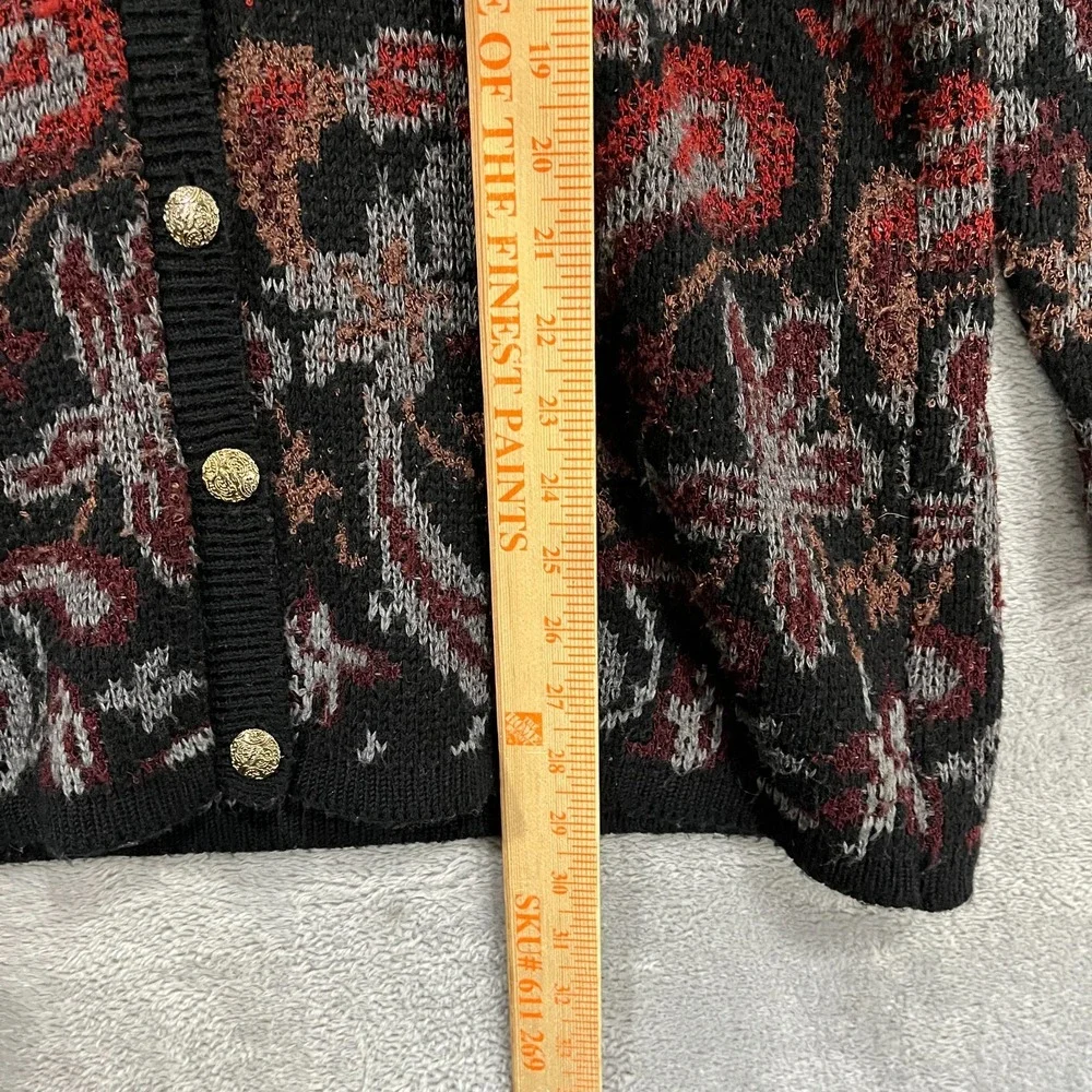 Vintage The Edinburgh Collection Cardigan Women Large Wool Floral Great‎ Britain